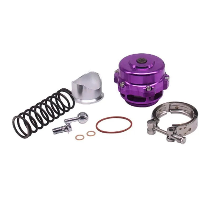 Aluminium alloy turbo blow-off valve in 50mm size showing colour options