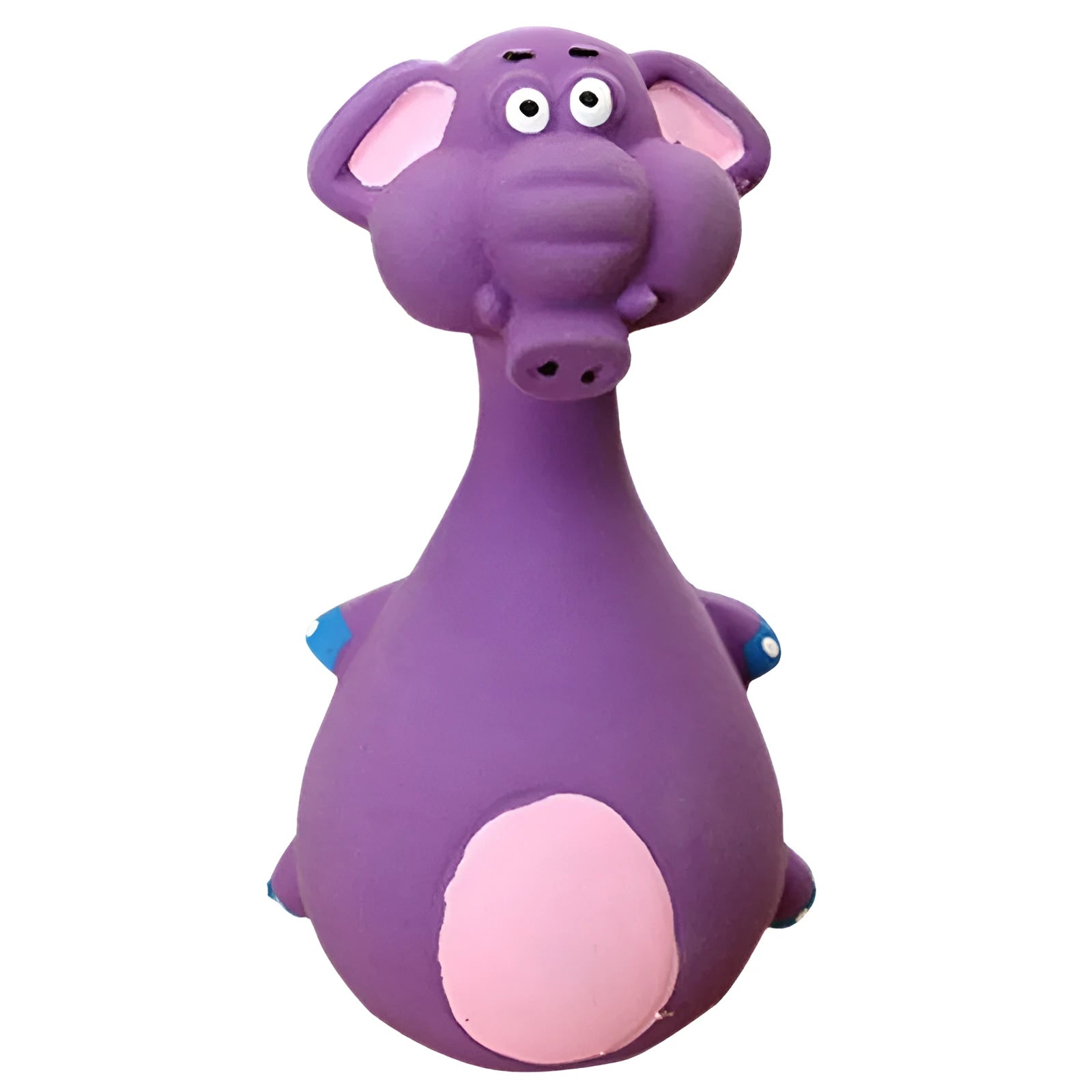 Latex sounding cartoon pet toy in dairy cow design with squeaker, white with black patches