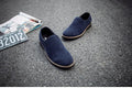 Men's casual leather shoes frosted round toe low heel solid colour artificial PU upper rubber sole flat heel