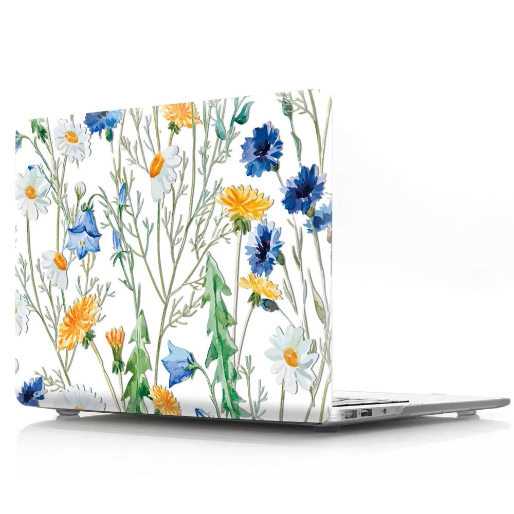 Custom printed transparent plastic protective case for MacBook with black bottom cover option