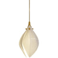Ceramic magnolia flower-shaped single head pendant chandelier light with a dimmable bulb.