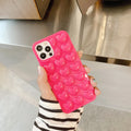 TPU phone case with 3D love design for iPhone, pink colour, Japanese Korean style back cover