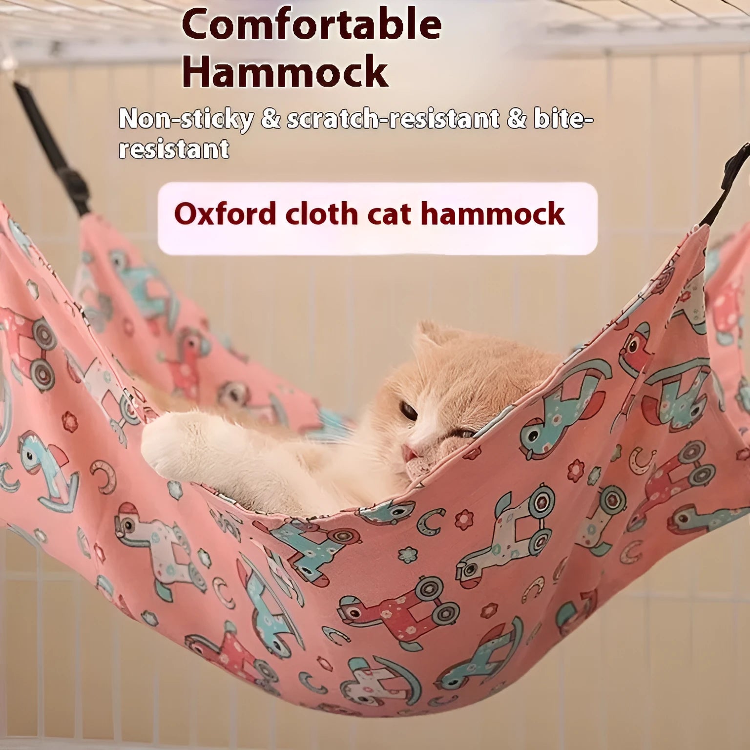 Cat fleece-lined hanging hammock in winter colour design for cage