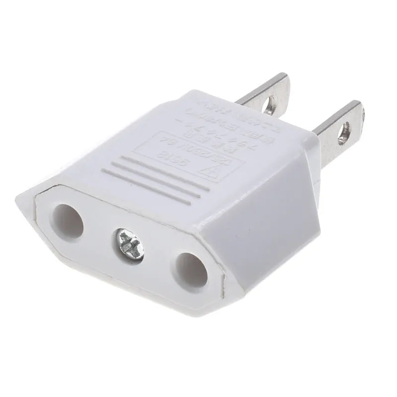 European to American conversion plug all-copper 2-hole adapter in black and white