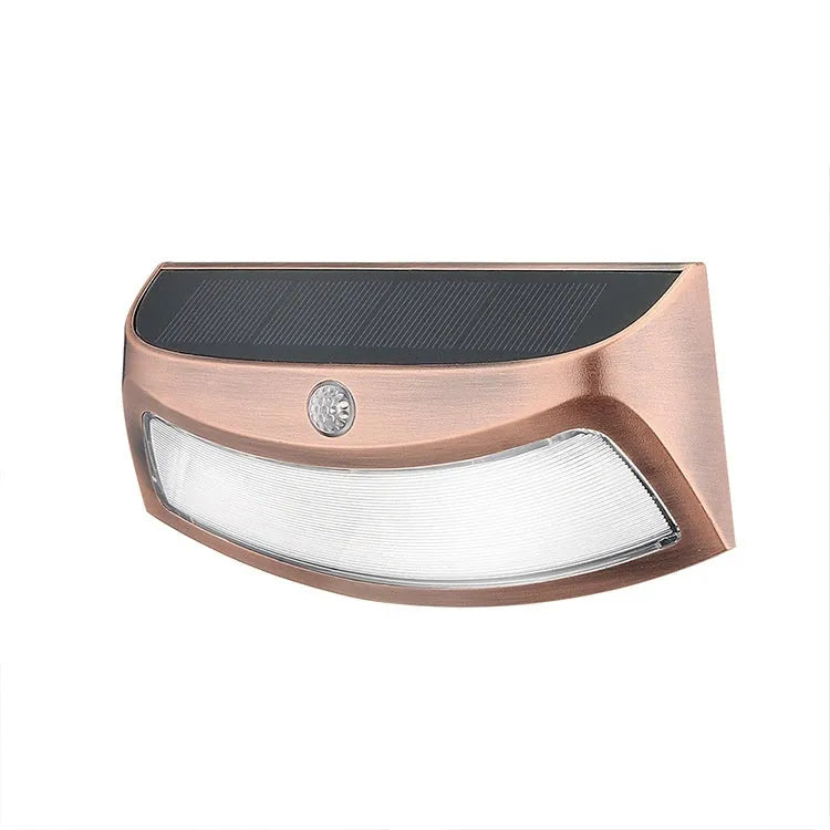 Solar-powered smiling face outdoor wall lamp for garden decoration