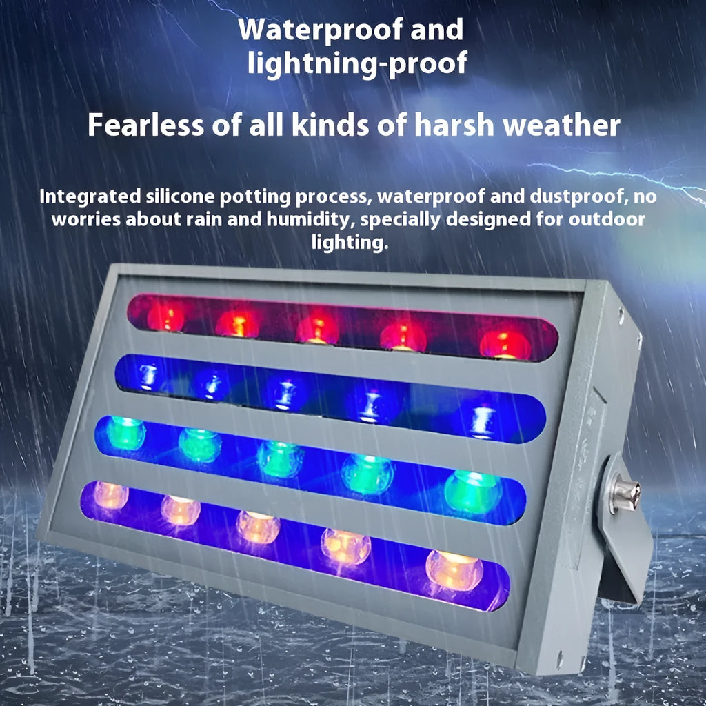 Outdoor waterproof LED rainbow tree projection spotlight with aluminium shell for landscape lighting.
