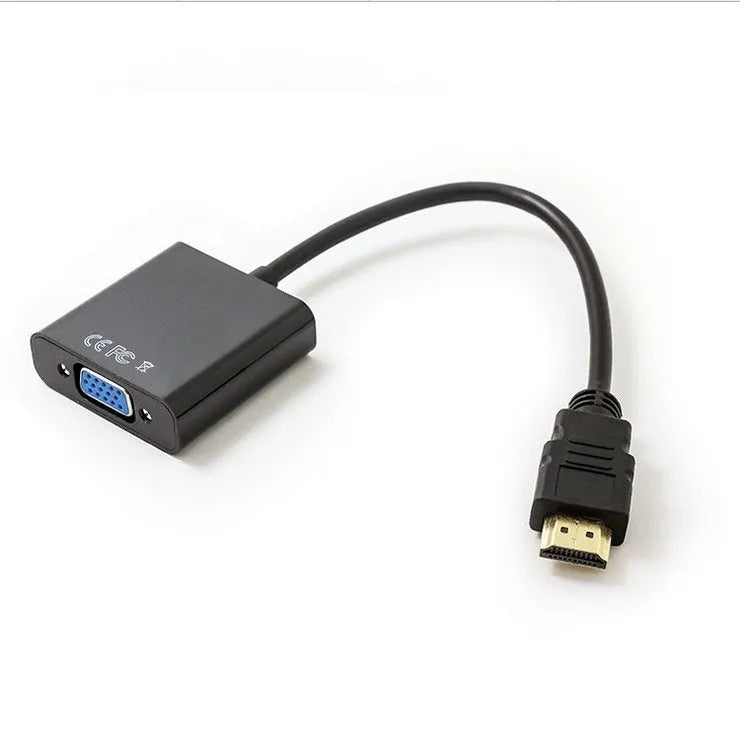 HDMI to VGA female adapter cable with 0.3 metre black copper wire