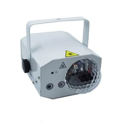 Black LED laser magic fan stage lighting unit with dual laser projection and RGB LED effects