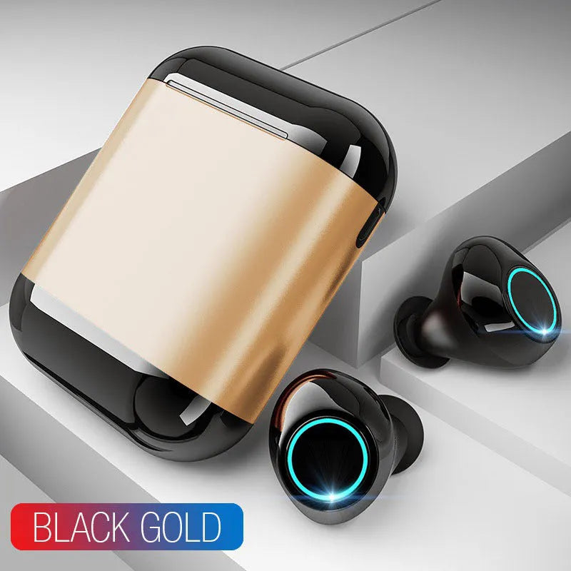 Black Bluetooth TWS wireless earplugs with IP5X dust resistance rating
