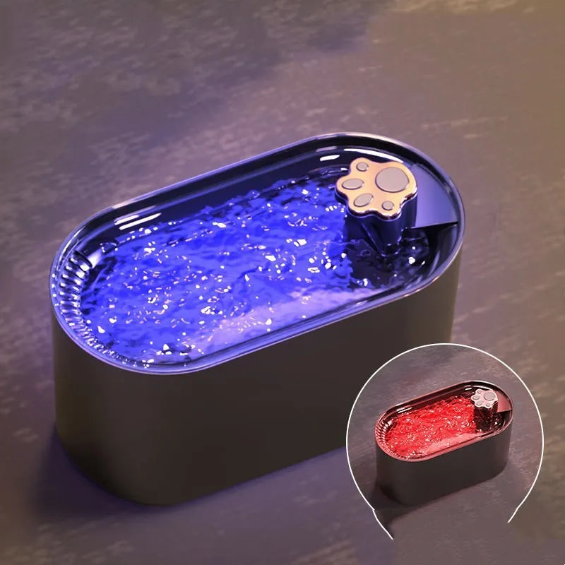 3L automatic pet water fountain with quiet pump and LED light for cats and dogs