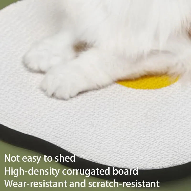 Wall mounted cat scratching board in grey colour with corrugated surface measuring 40x37cm
