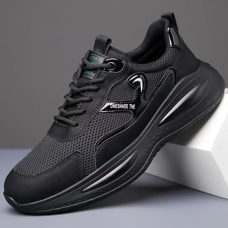 Men's leather casual white shoes low top outdoor mountaineering PVC sole front lace-up round toe solid colour