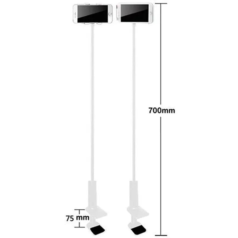 Black flexible mount holder with bendy arm and suction base holding a mobile phone