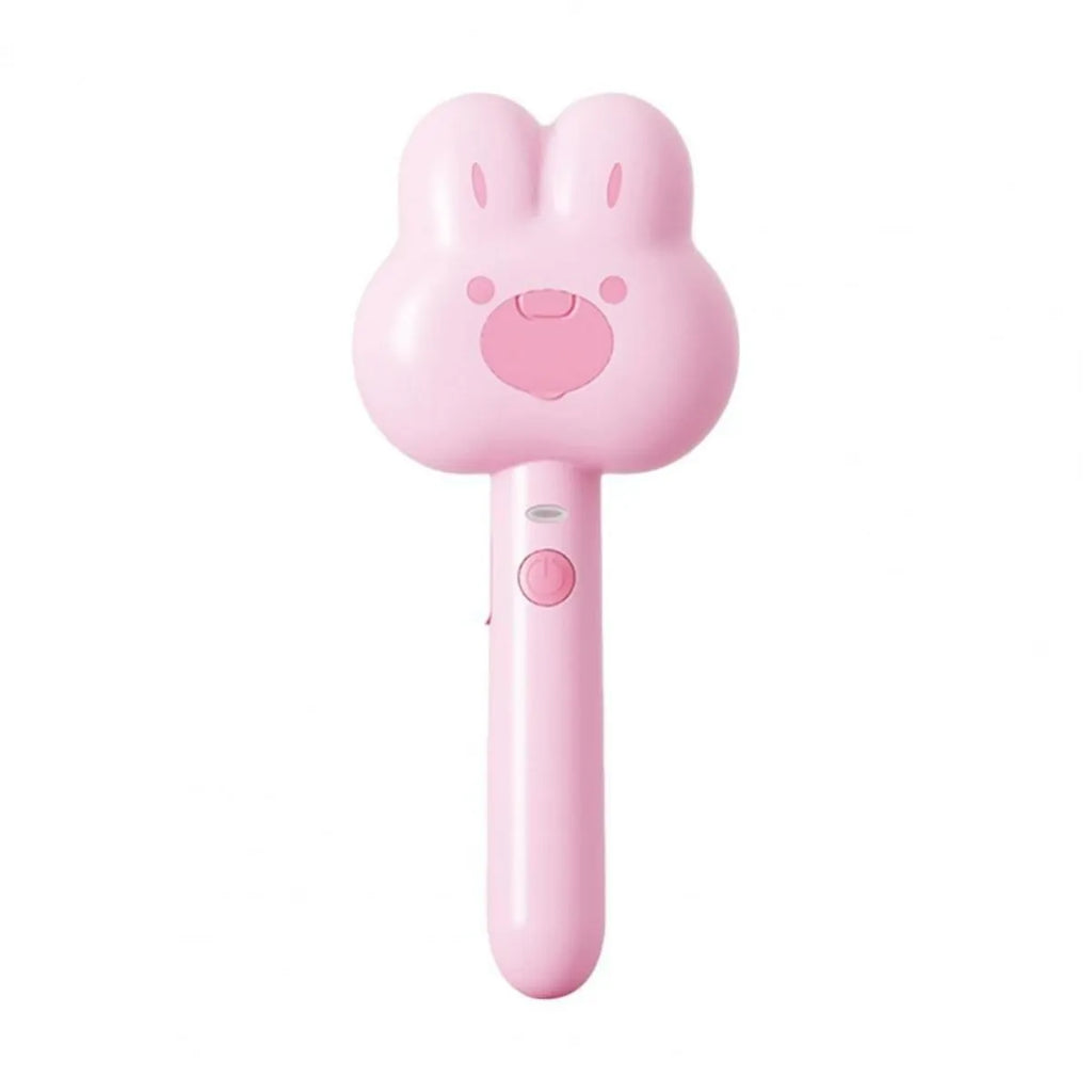 Rechargeable cat steam grooming brush with long handle and rounded brush end in choice of colours