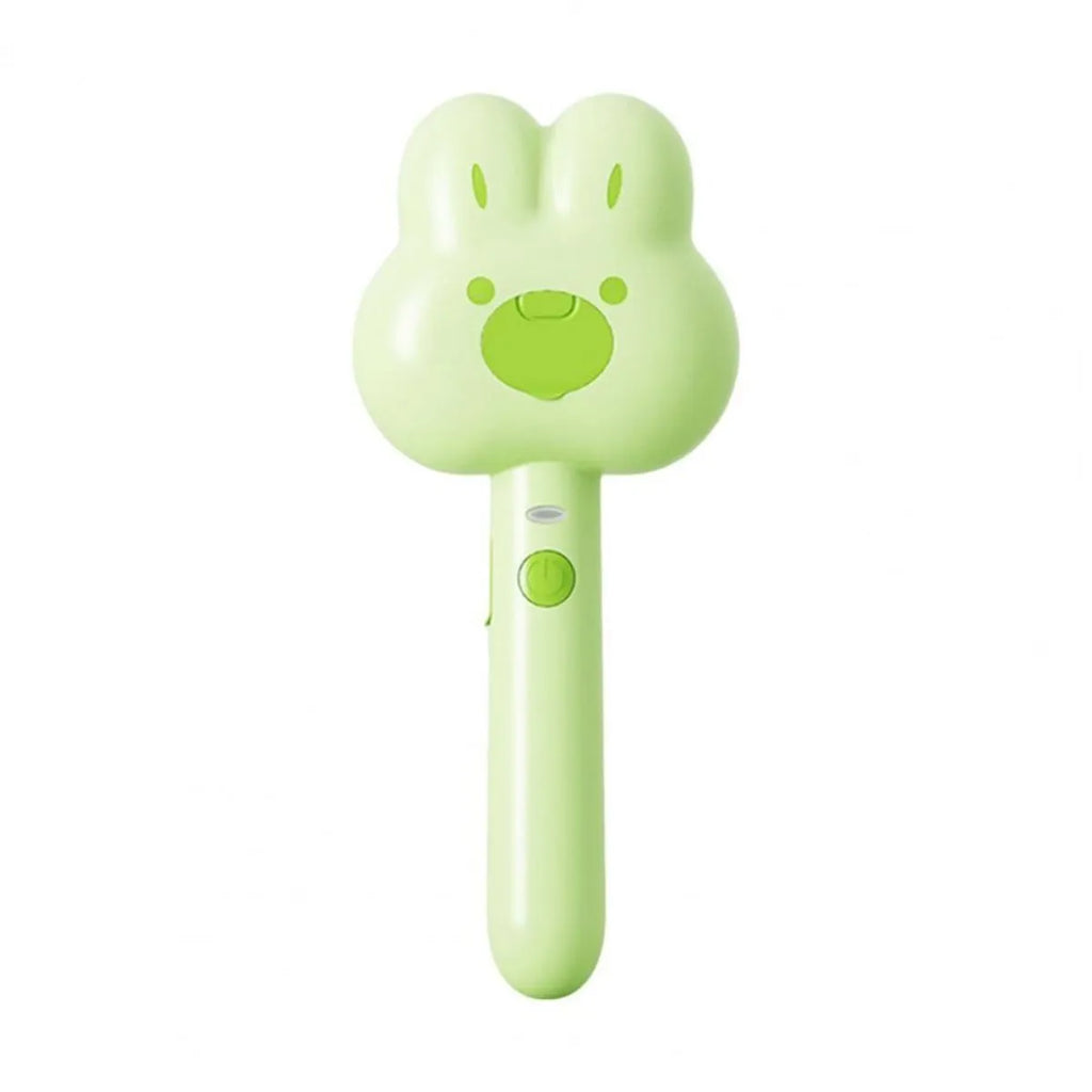 Rechargeable cat steam grooming brush with long handle and rounded brush end in choice of colours