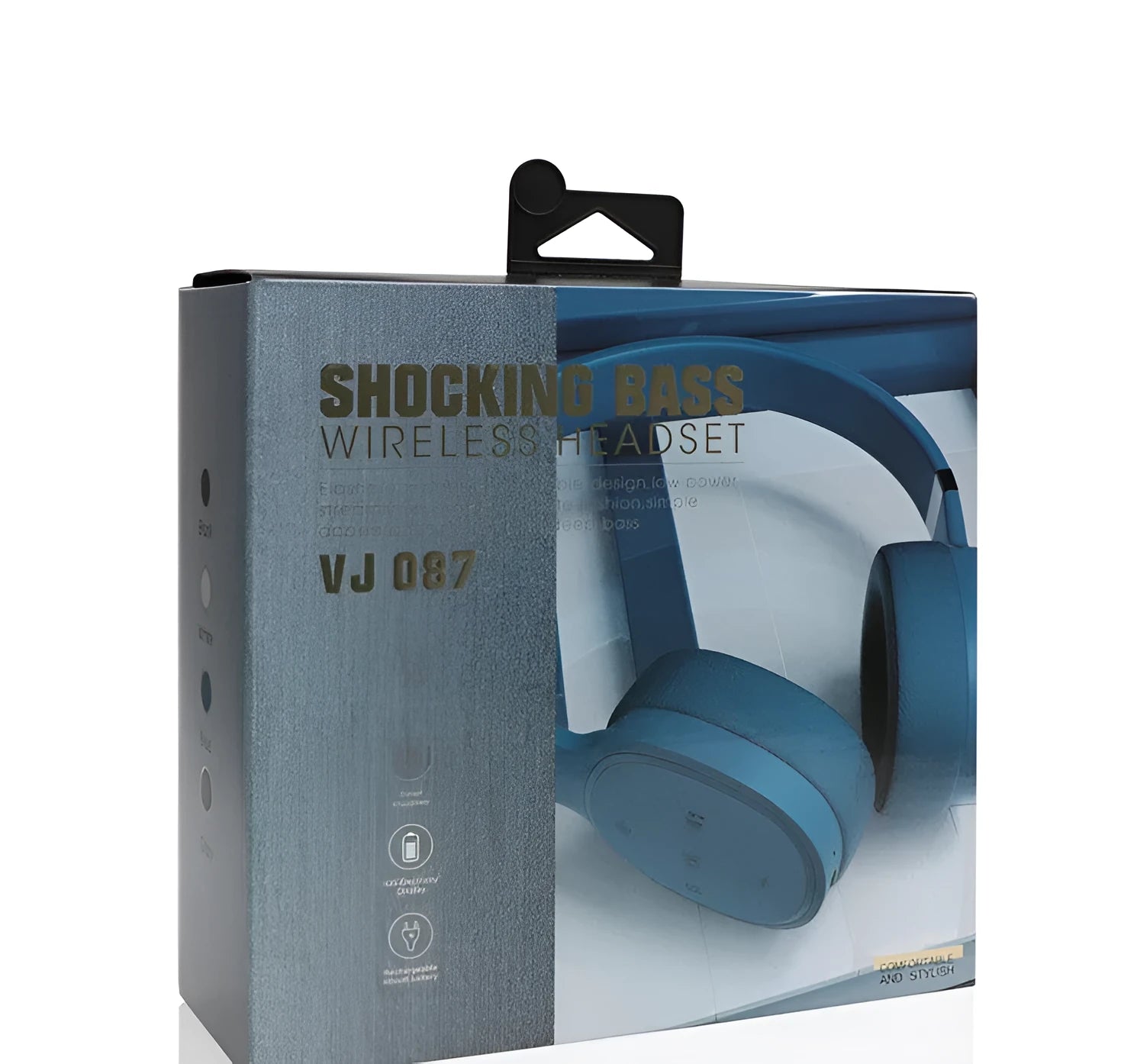 Bluetooth 5.0 wireless headset in black, blue, grey, or white with 40mm speakers