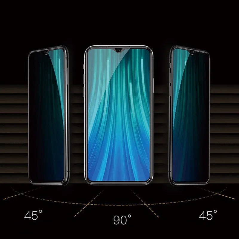 Anti-spy screen protector for Xiaomi Poco and Redmi Note smartphones with privacy protection