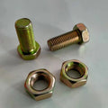 Black polyester door latch and stop fixing belt with screws and nuts on a white background.
