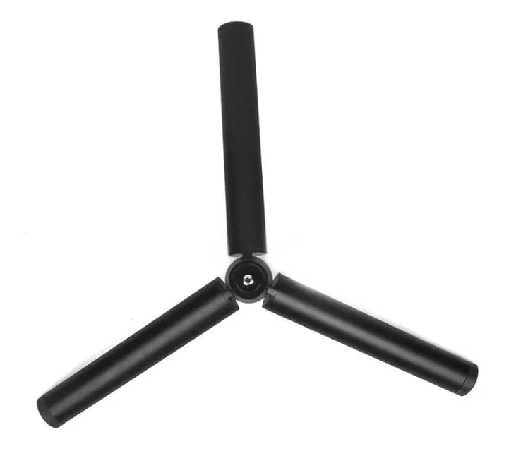 Black aluminium alloy mobile phone tripod compatible with Apple iPhone models