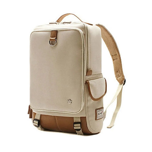 Men's modern Korean style backpack in Oxford cloth, showing large capacity and colour options.