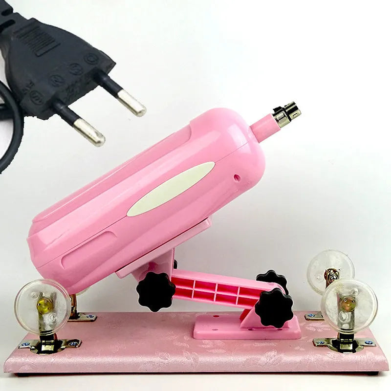Purple Bobb automatic telescopic thrusting sex tool made from PVC on a plain background.