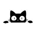 Foreign trade car sticker voyeur cat design in PET material, 13 x 5.7 cm, black colour option