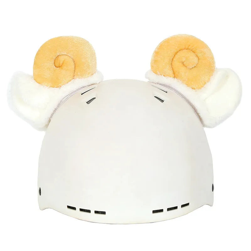 Plush fabric cartoon design helmet cover for motorcycle helmet decoration in medium size