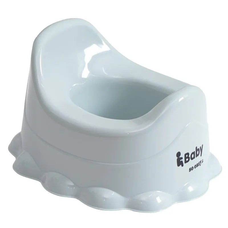 Children's small portable thickened toilet in Green with lid on white background