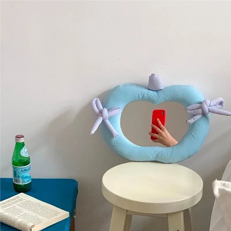 Korean-style decorative mirror with soft pillow border in Apple colour