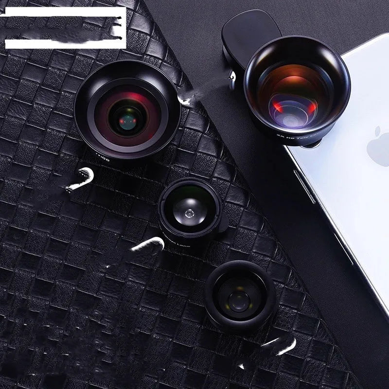 6K SLR-level super wide-angle HD macro external phone camera lens kit in Fashion Black