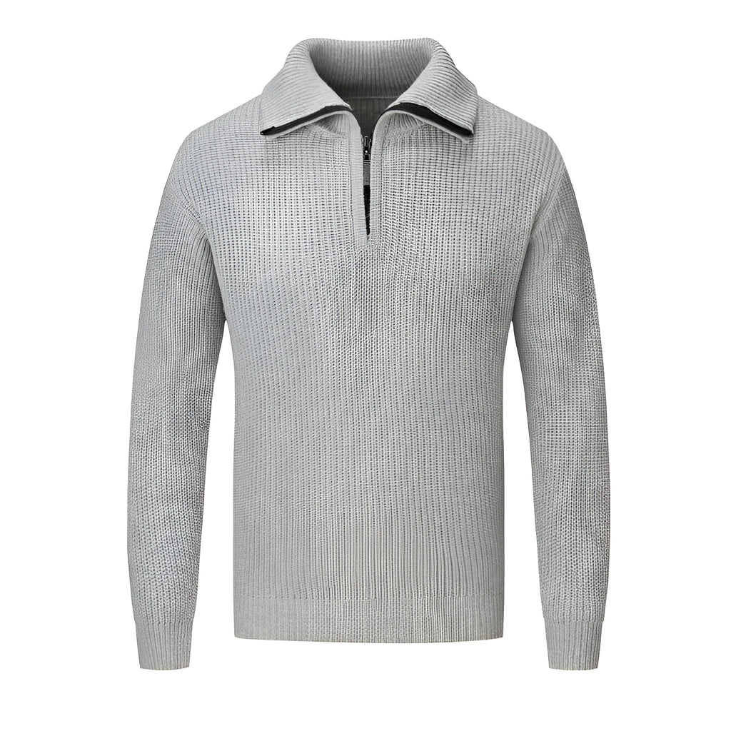 Men's loose fit solid colour pullover sweater in black, camel, dark grey, or white and grey options