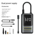 Handheld wireless digital display air pump with LED light and attached air hose
