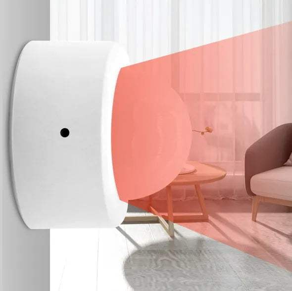 White ZigBee3.0 wireless infrared motion sensor with 120-degree detection angle