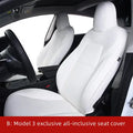 Tesla Model 3 Y PVC and chloroprene rubber seat cover set in black or white for interior protection.