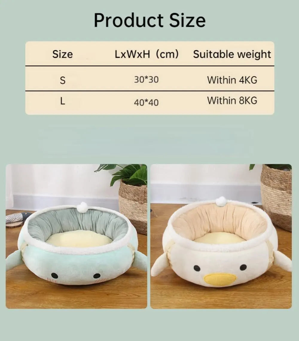 Green chick dinosaur shaped cat bed that converts to hammock with straps