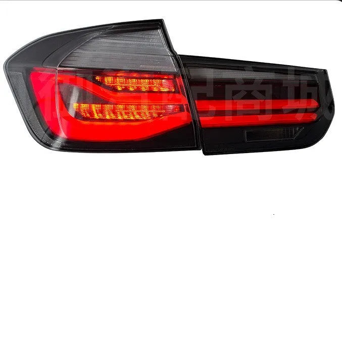 BMW 3 Series modified streamer LED tail light assembly in red or smoked black, showing 56cm width.