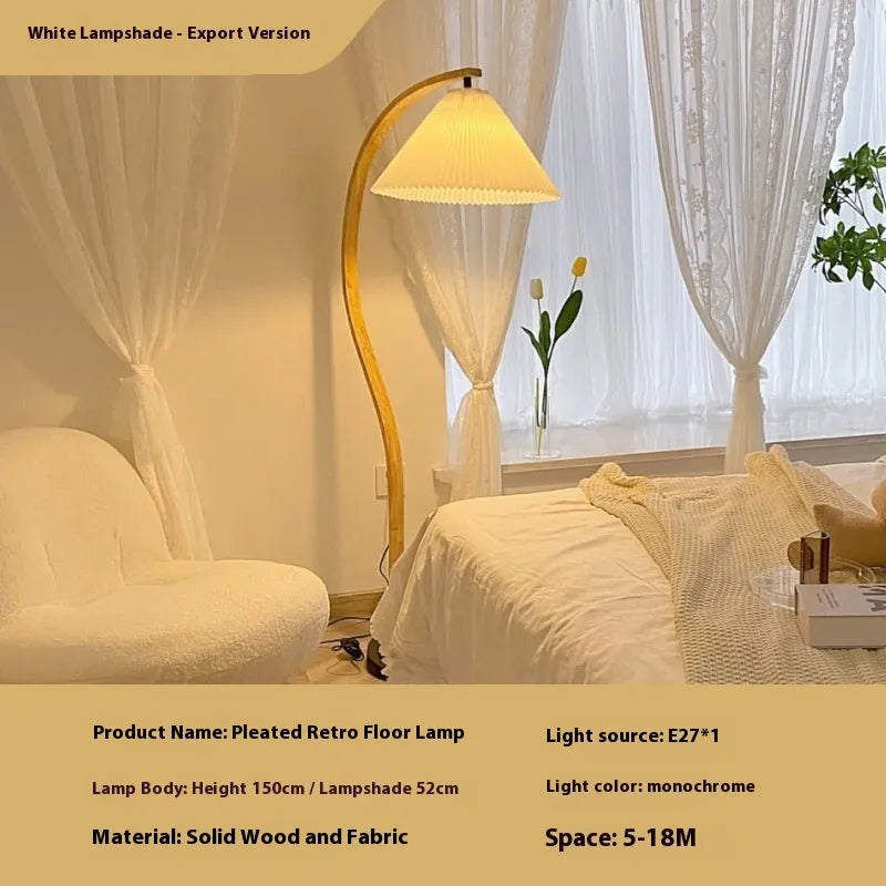 Vertical retro bedside lamp with sofa edge base showing log white and wine red lampshade options