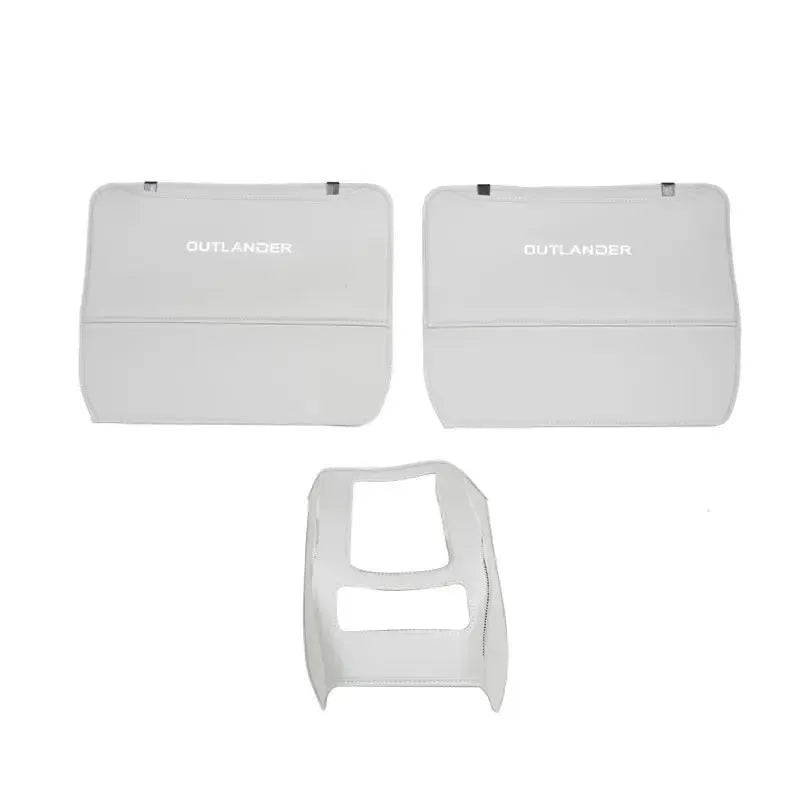 Outlander leather seat anti-kick pads in three colour options for front seat protection