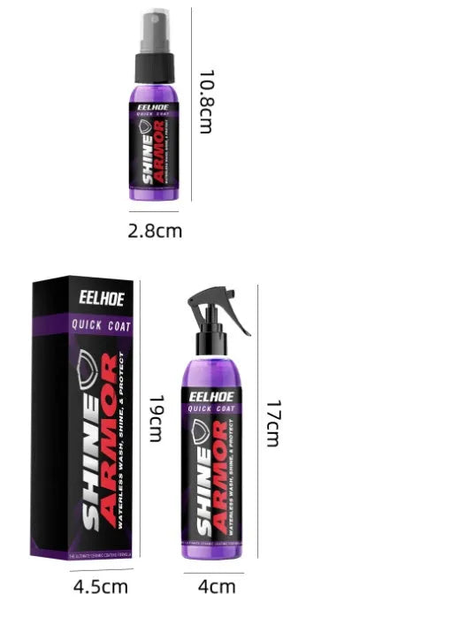Purple car coating spray bottle with hand spray wax microplated crystal formula for automobile maintenance