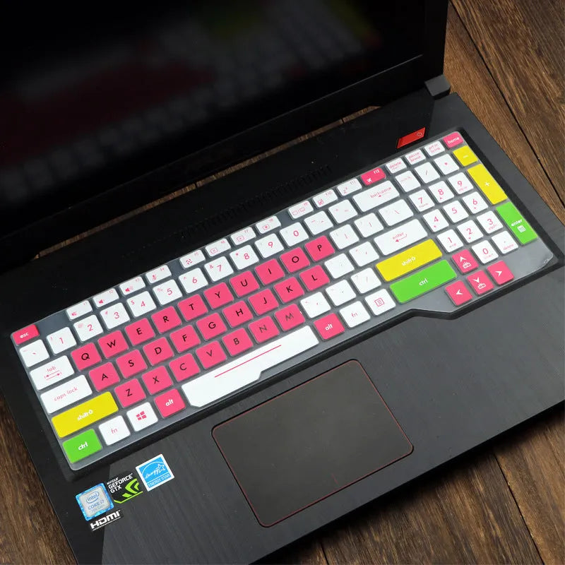 ASUS Flight laptop keyboard protective film cover shown in multiple colour options.