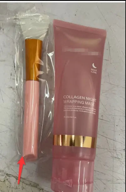 75ml collagen night mask with application brush for firming elasticity and overnight hydration