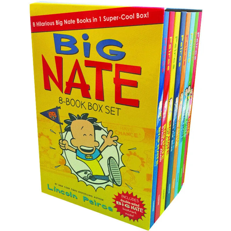 Big Nate 8-book box set collection by Lincoln Peirce with eight paperback volumes in a cardboard slipcase
