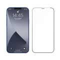 iPhone tempered glass screen protector with dustproof net edge and privacy filtering option applied to iPhone 14