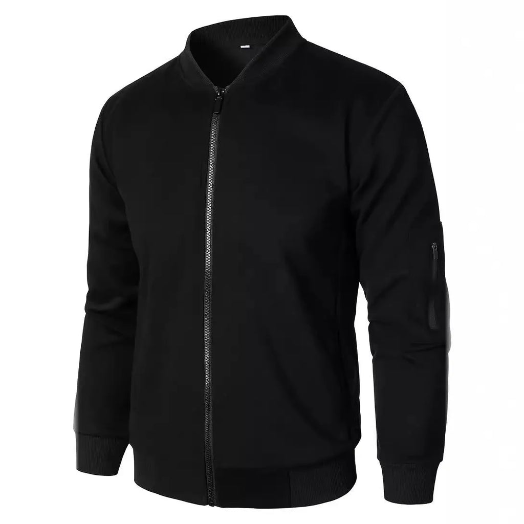 Men's loose fit cotton knitted jacket in business casual style available in black blue grey
