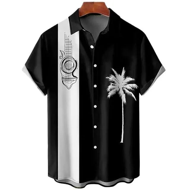 Men's slim fit short sleeve shirt with 3D printed floral pattern in various colours