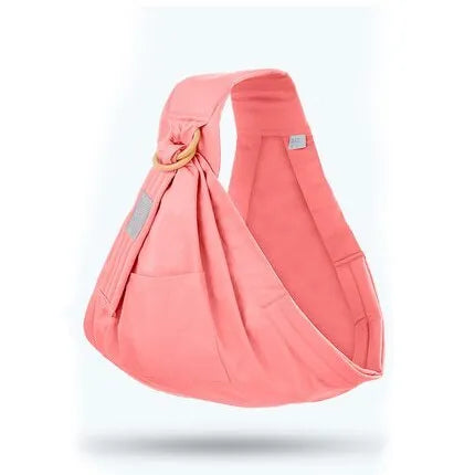 Adjustable baby wrap carrier sling in blue-green cotton and mesh with back support for 0-36 months up to 50kg
