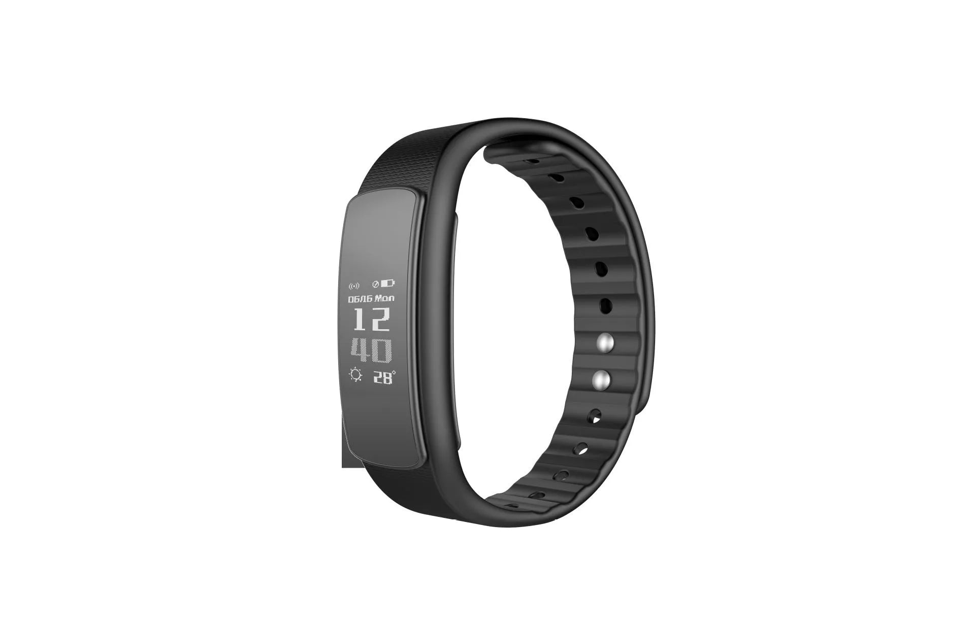 I6 smart sports bracelet with 0.96-inch screen showing fitness metrics on display