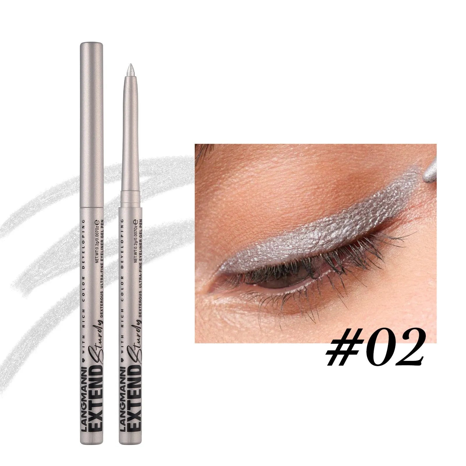 12 colourful gel glitter eyeliner pencils with waterproof formula in matte metallic pearl finishes