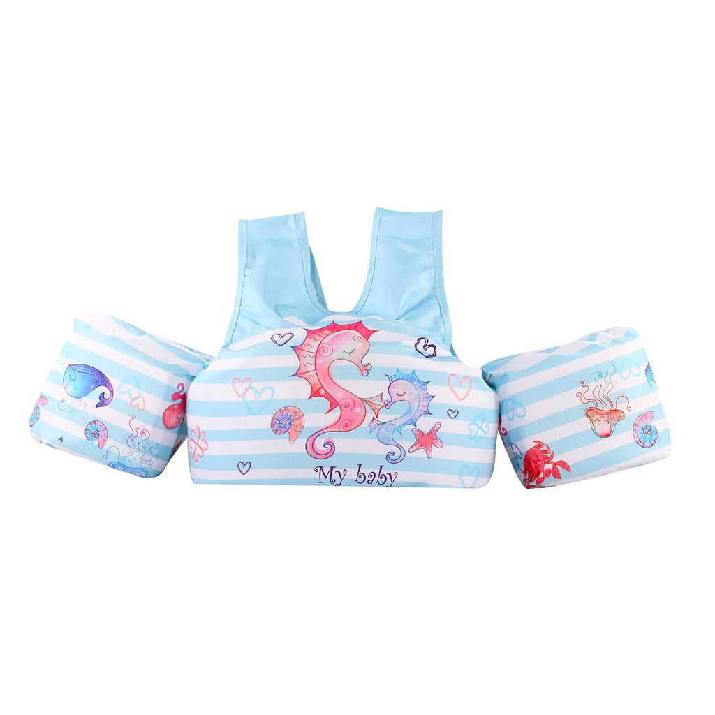 Cartoon-themed children's inflatable armband swimming ring in multiple colour patterns including blue crab and watermelon pineapple designs