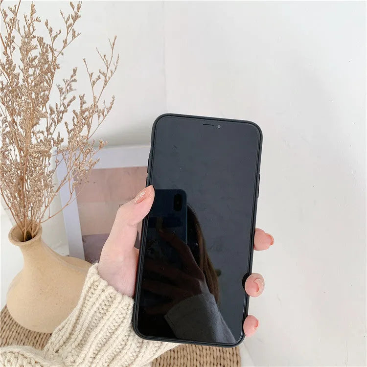 Graffiti silica gel back cover phone case for iPhone 11, Japanese Korean style, frame colour matching